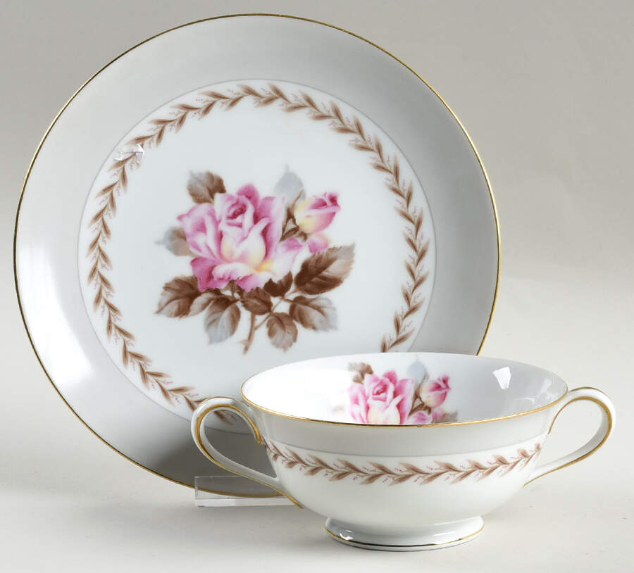 Rosemont Footed Cream Soup Bowl & Saucer Set by Noritake-1