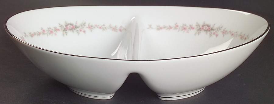 Rosepoint 10" Oval Divided Vegetable Bowl by Noritake-1