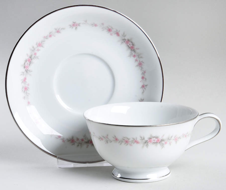 Rosepoint Footed Cup & Saucer Set by Noritake-1