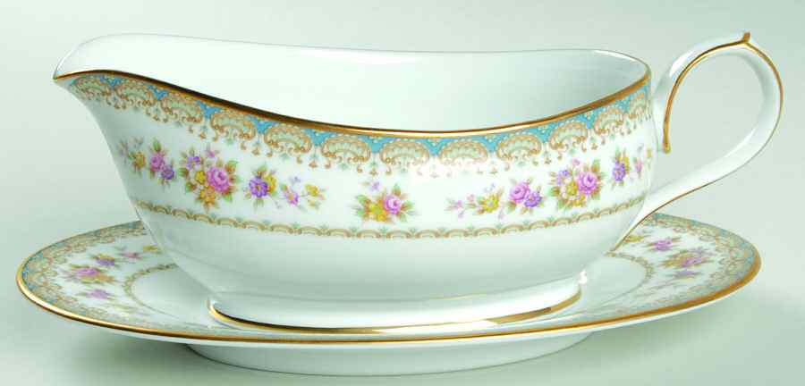 Rosette Gravy Boat & Underplate (Relish/Butter) by Noritake-1