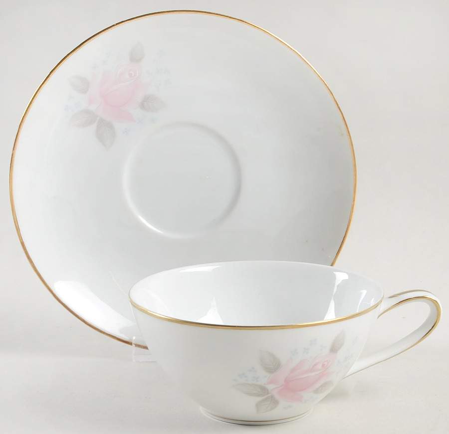 Roseville Flat Cup & Saucer Set by Noritake-1