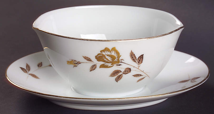 Rosewin Gravy Boat with Attached Underplate by Noritake-1