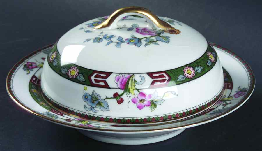 Rosewood Round Covered Butter by Noritake-1
