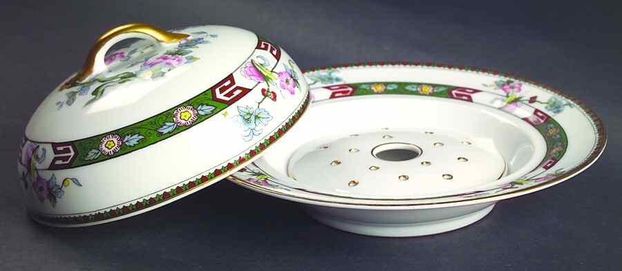 Rosewood Round Covered Butter with Strainer by Noritake-1