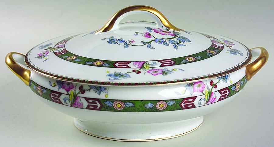 Rosewood Round Covered Vegetable by Noritake-1