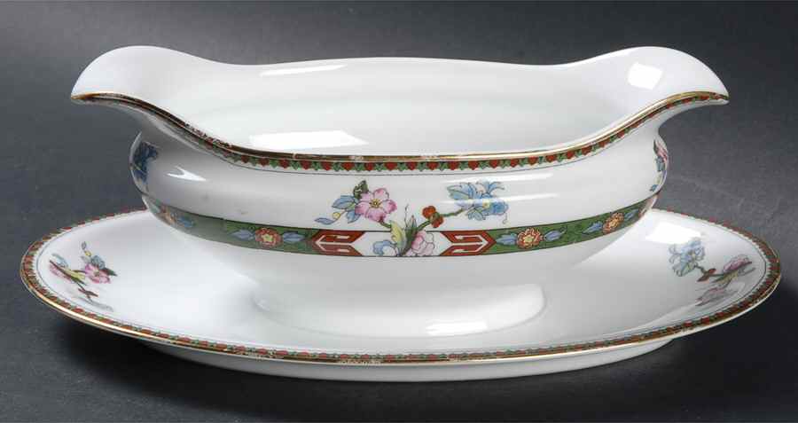 Rosewood Gravy Boat with Attached Underplate by Noritake-1