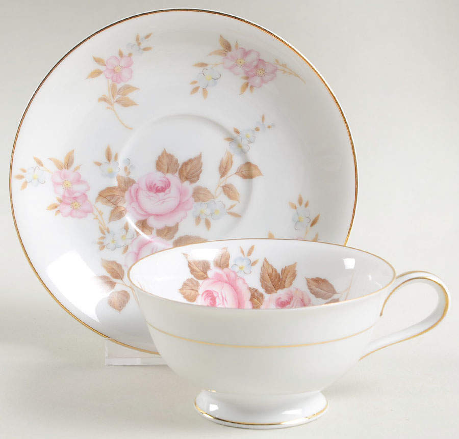 Rosilla Footed Cup & Saucer Set by Noritake-1