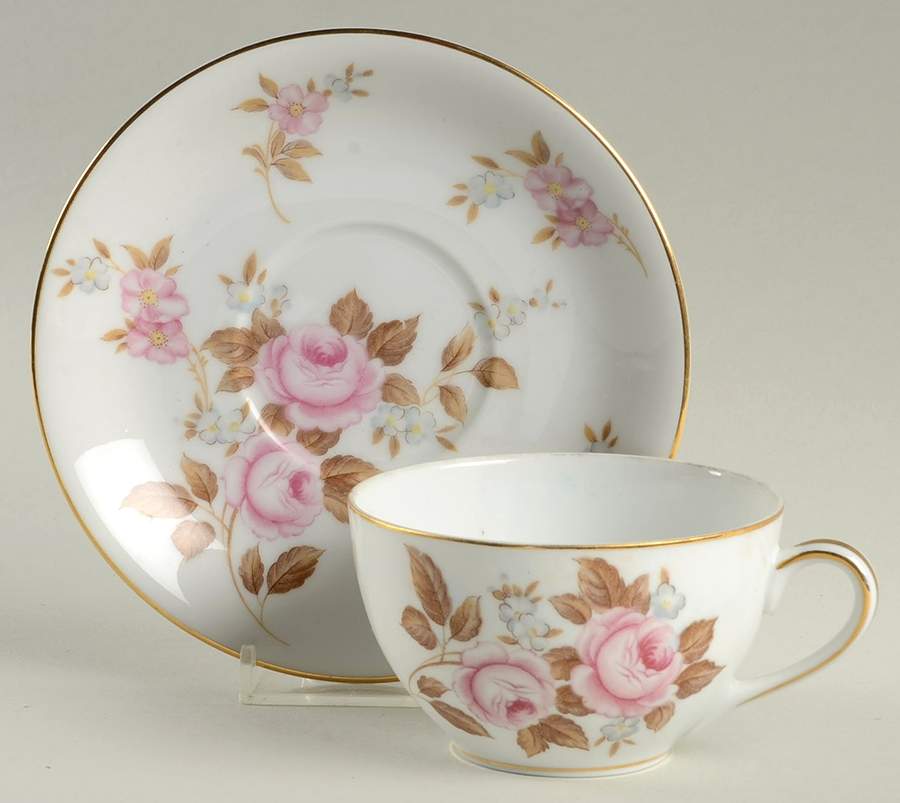 Rosilla Flat Cup & Saucer Set by Noritake-1