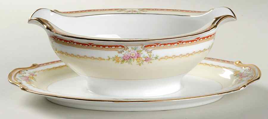 Rosina Gravy Boat with Attached Underplate by Noritake-1