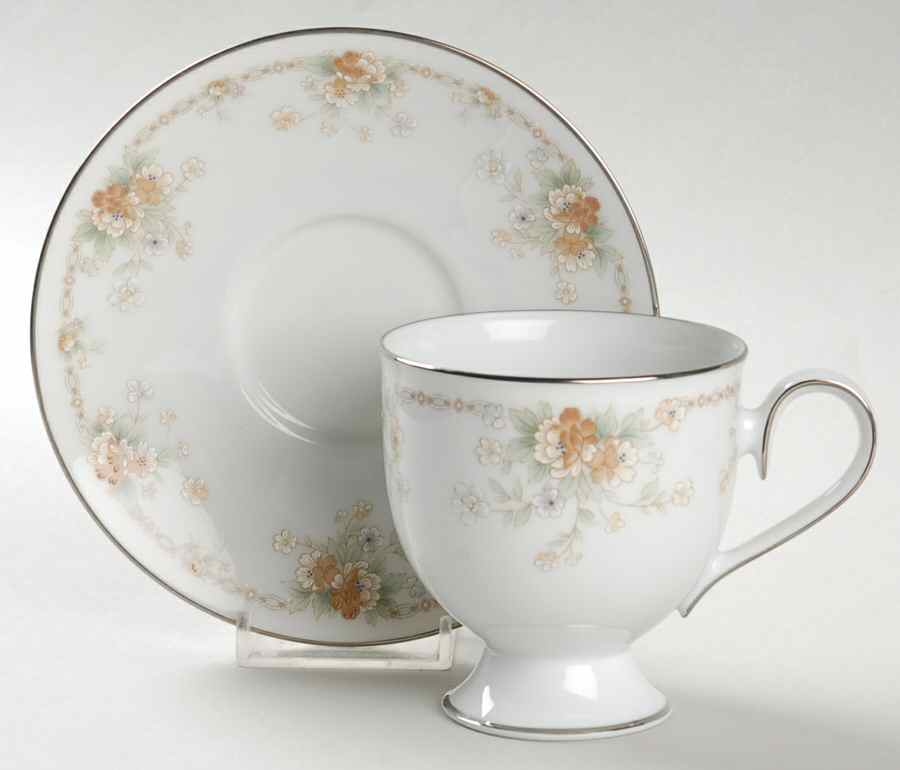 Roundelay Footed Cup & Saucer Set by Noritake-1