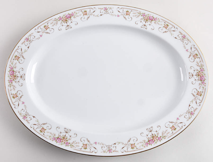 Rose Yard 16" Oval Serving Platter by Noritake-1