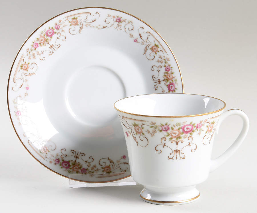Rose Yard Footed Cup & Saucer Set by Noritake-1