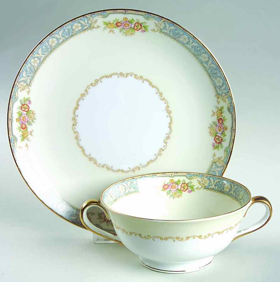 Royce Footed Cream Soup Bowl & Saucer Set by Noritake-1
