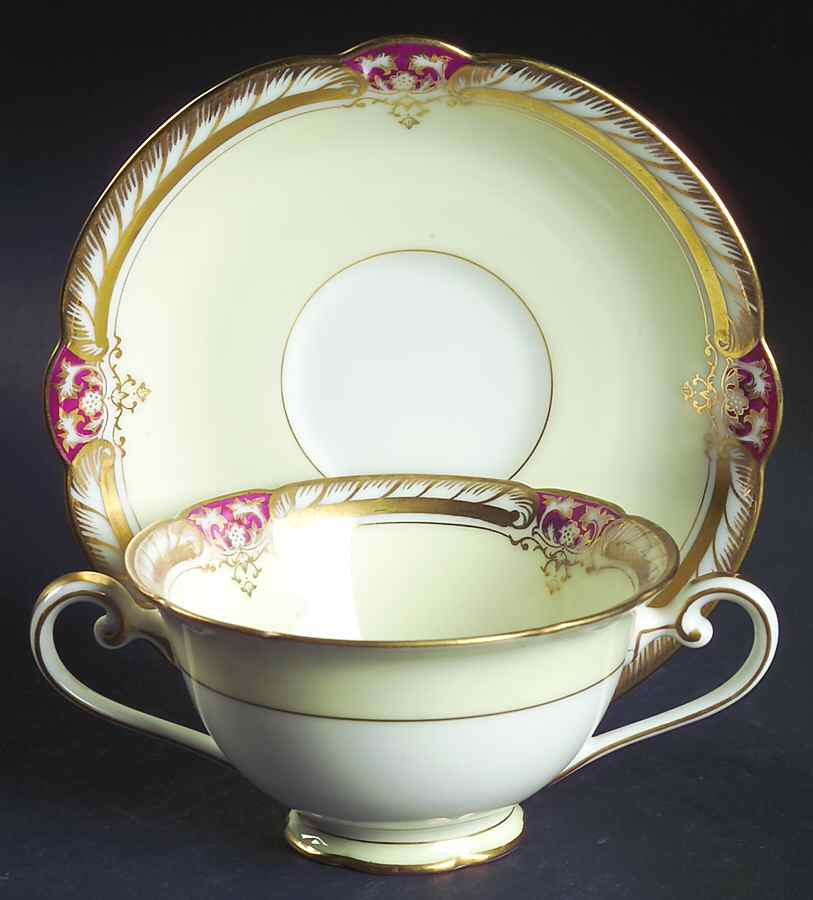 Rubigold Footed Bouillon Cup & Saucer by Noritake-1