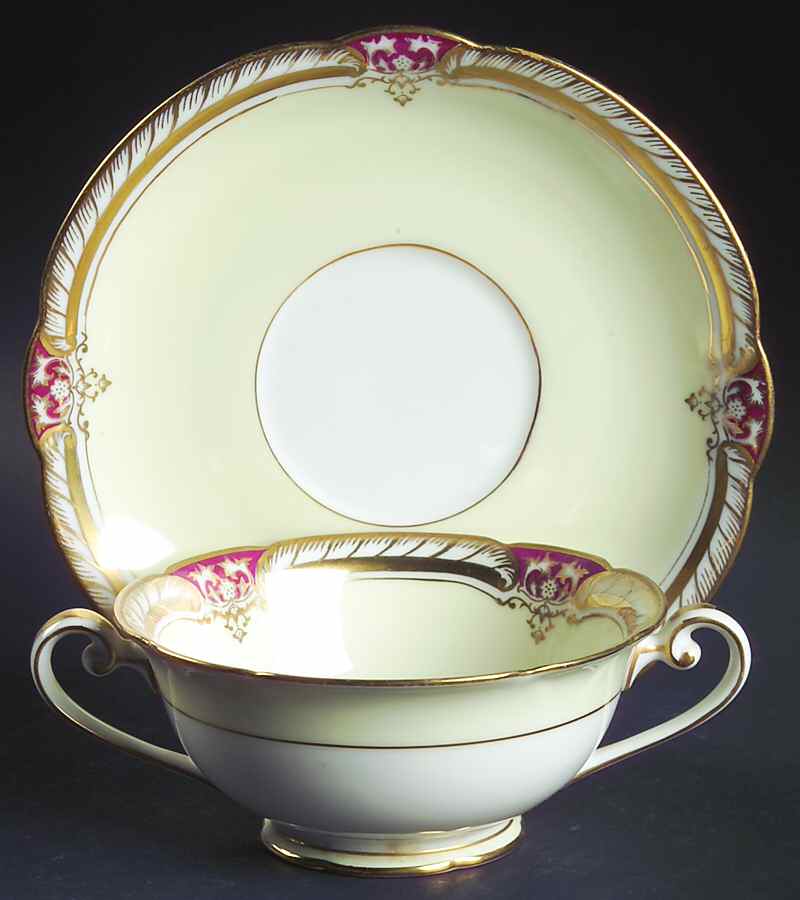 Rubigold Footed Cream Soup Bowl & Saucer Set by Noritake-1