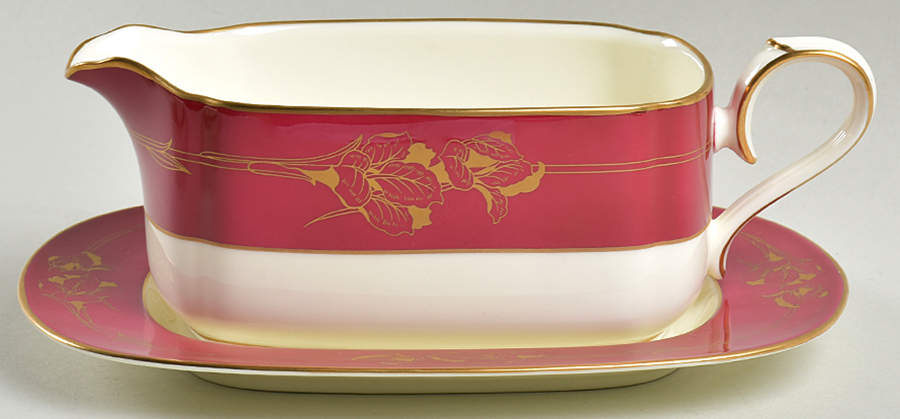 Ruby Garland Gravy Boat & Underplate (Relish/Butter) by Noritake-1