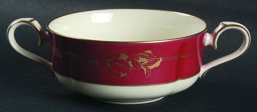 Ruby Garland Flat Cream Soup Bowl by Noritake-1