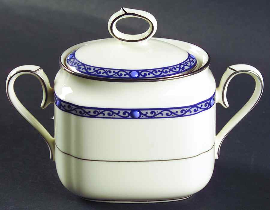 Sapphire Cathedral Sugar Bowl & Lid by Noritake-1