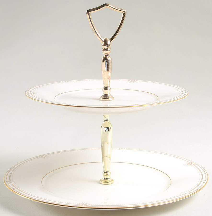 Satin Gown 2 Tiered Serving Tray (Dinner & Salad Plate) by Noritake-1