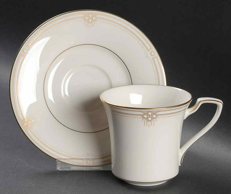 Satin Gown Flat Cup & Saucer Set by Noritake-1
