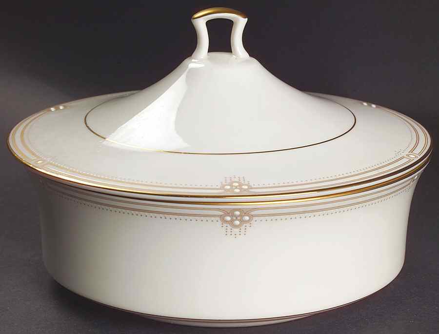 Satin Gown Large Round Covered Vegetable by Noritake-1