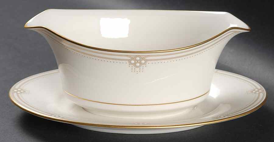 Satin Gown Gravy Boat with Attached Underplate by Noritake-1