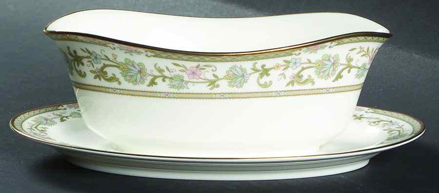 Sakura Gravy Boat with Attached Underplate by Noritake-1