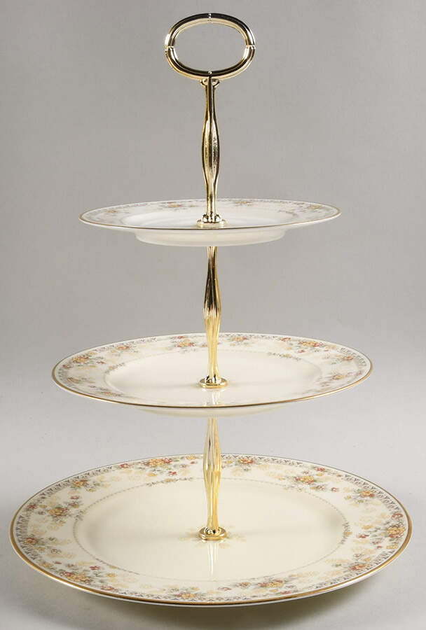 Salisbury 13 7/8"-14 1/4" 3-Tiered Serving Tray(DP,SP,BB) HC by Noritake-1