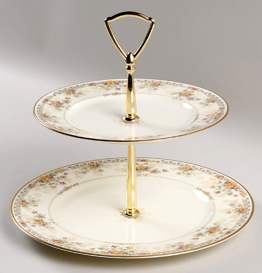 Salisbury 2 Tiered Serving Tray (Dinner & Salad Plate) by Noritake-1