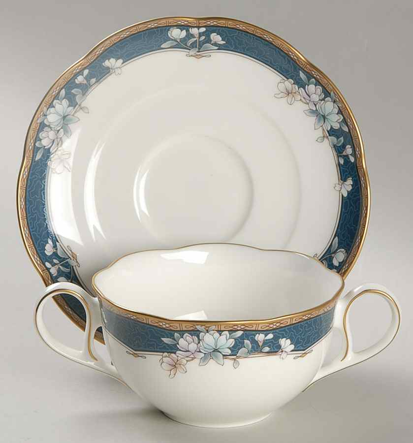 Sandhurst Flat Cream Soup Bowl & Cup Saucer Set by Noritake-1