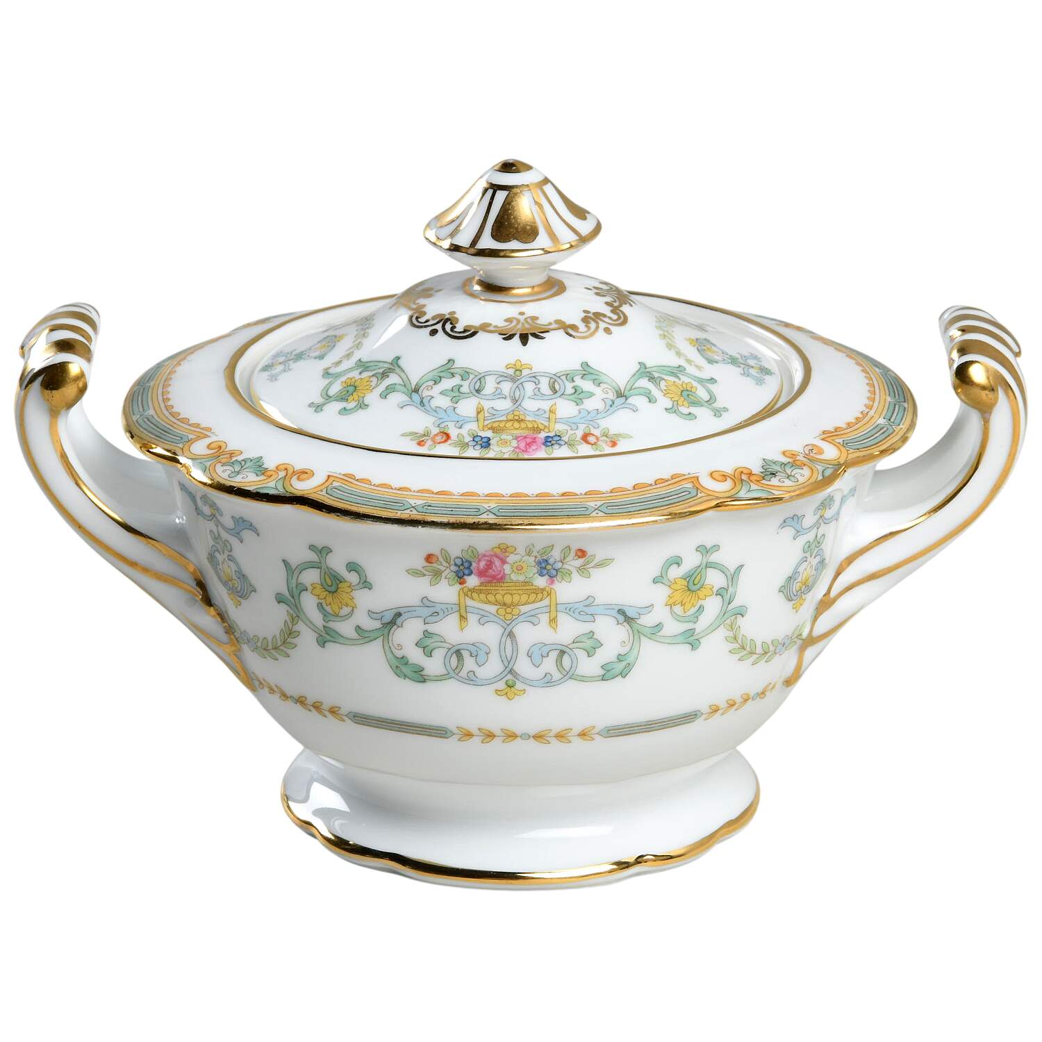 Saulsbury (No #, Scalloped) Sugar Bowl & Lid by Noritake-1