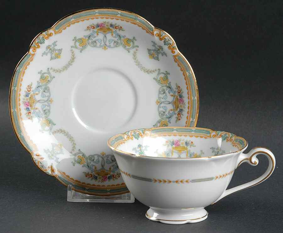 Saulsbury (No #, Scalloped) Footed Cup & Saucer Set by Noritake-1