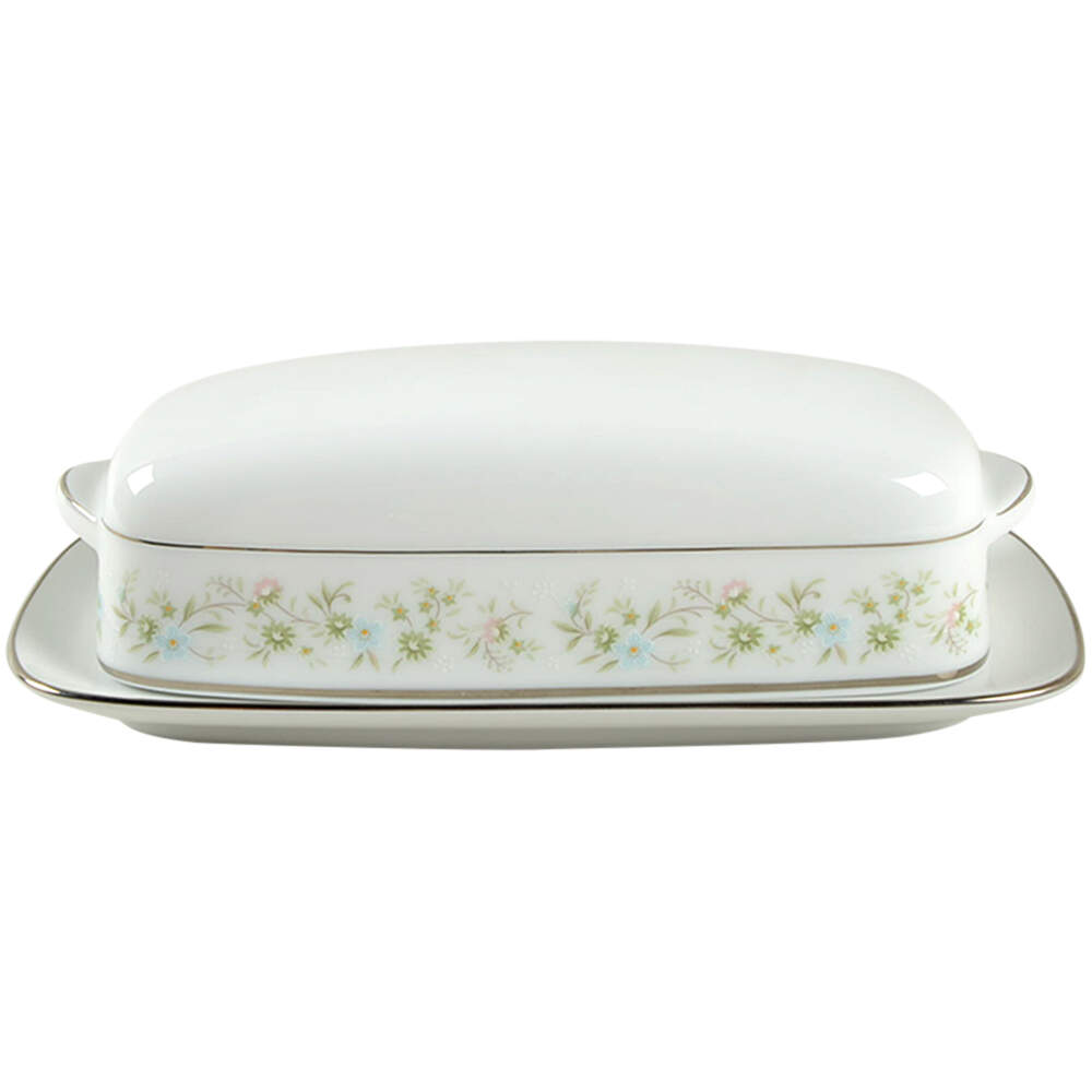 Savannah (Rim, Platinum) 1/4 Lb Covered Butter by Noritake-1