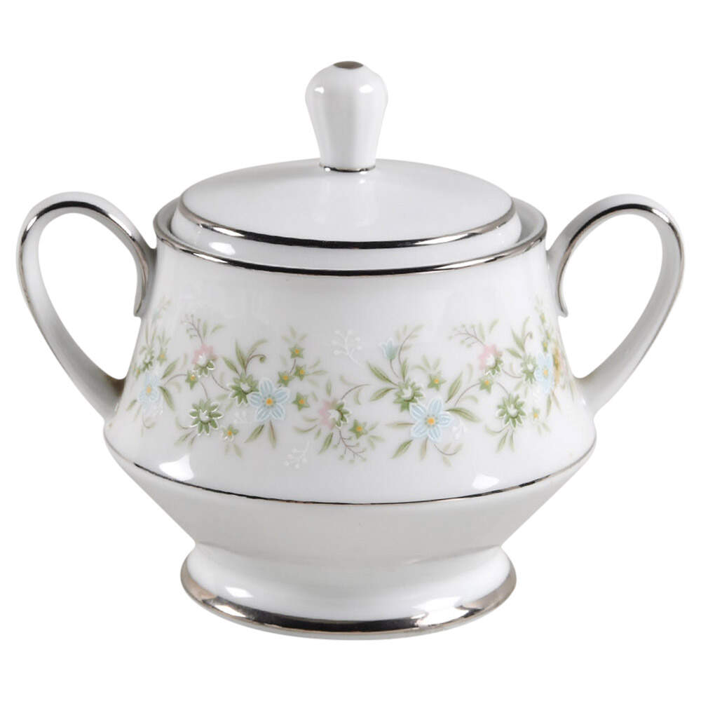 Savannah (Rim, Platinum) Sugar Bowl & Lid by Noritake-1