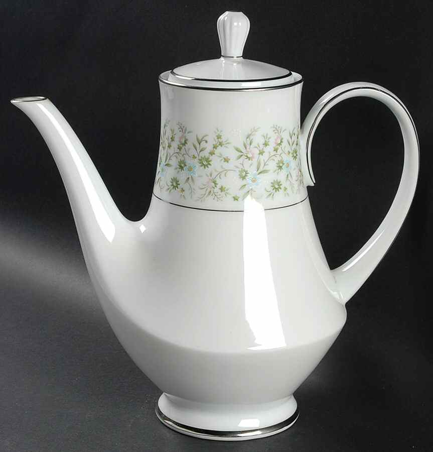 Savannah (Rim, Platinum) Coffee Pot & Lid by Noritake-1