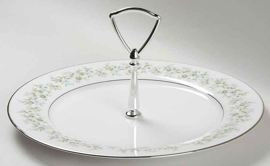 Savannah (Rim, Platinum) Round Serving Plate with Handle (DP) by Noritake-1