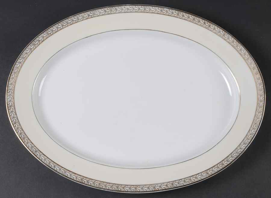 Savannah (Rim, Gold) 15" Oval Serving Platter by Noritake-1