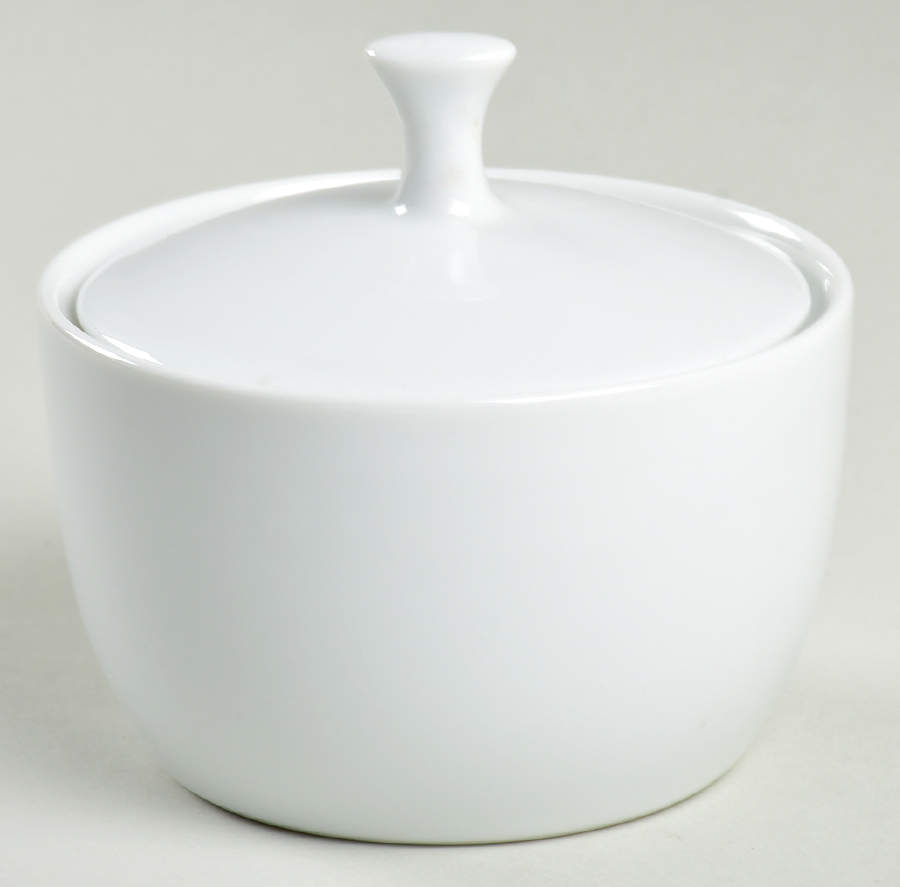 Savoy White Sugar Bowl & Lid by Noritake-1
