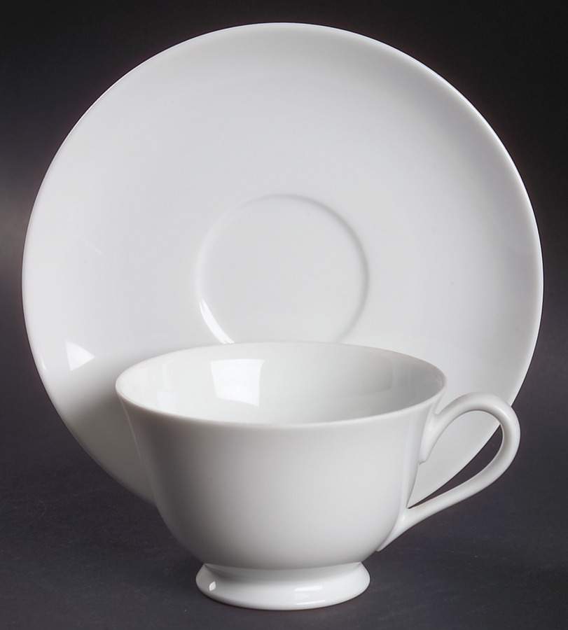 Savoy White Footed Cup & Saucer Set by Noritake-1