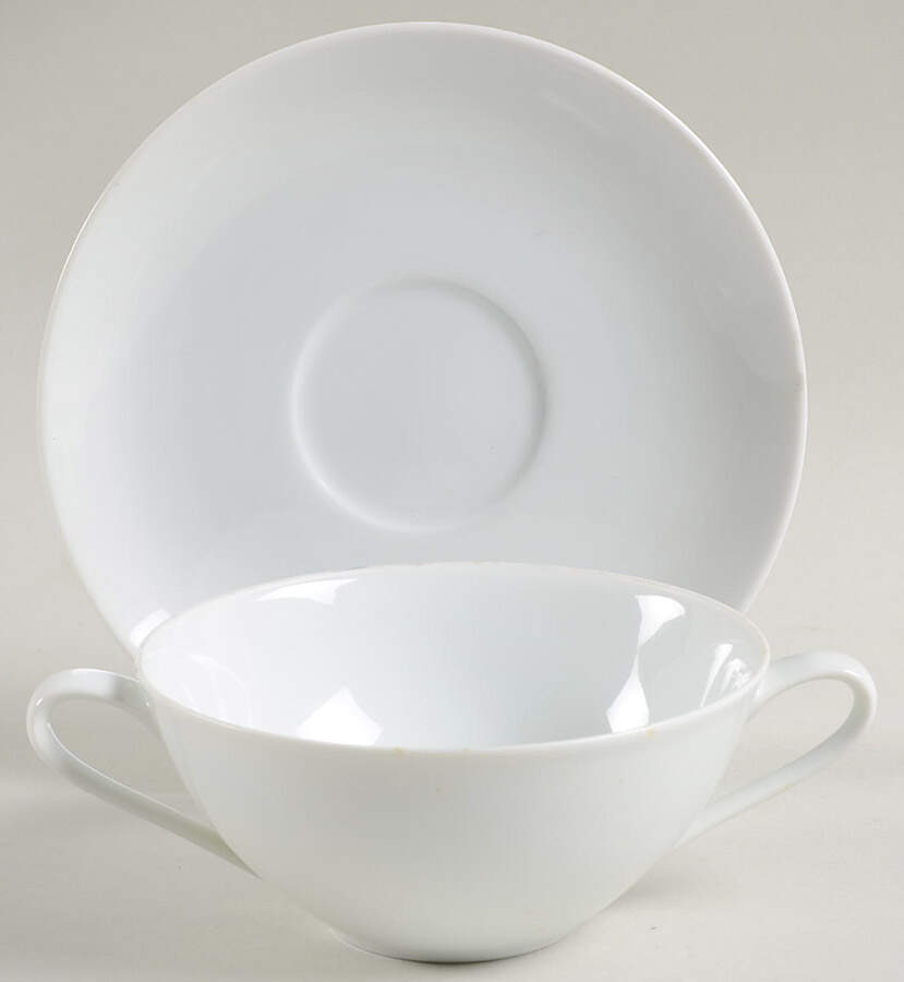 Savoy White Flat Cream Soup Bowl & Saucer Set by Noritake-1