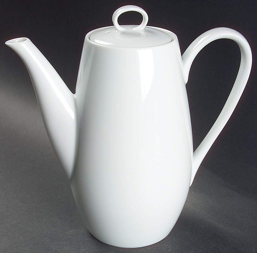 Savoy White Small Coffee Pot & Lid by Noritake-1