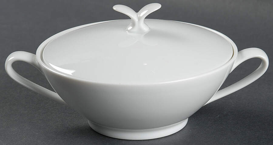 Savoy White Sugar Bowl & Lid by Noritake-1