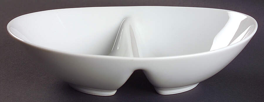 Savoy White 10" Oval Divided Vegetable Bowl by Noritake-1