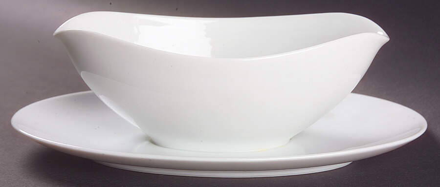 Savoy White Gravy Boat with Attached Underplate by Noritake-1