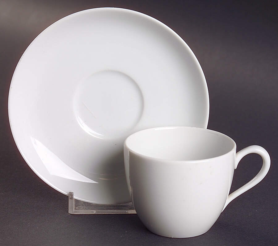 Savoy White Flat Demitasse Cup & Saucer Set by Noritake-1