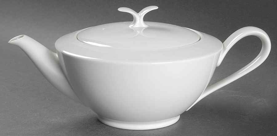 Savoy White Teapot & Lid by Noritake-1