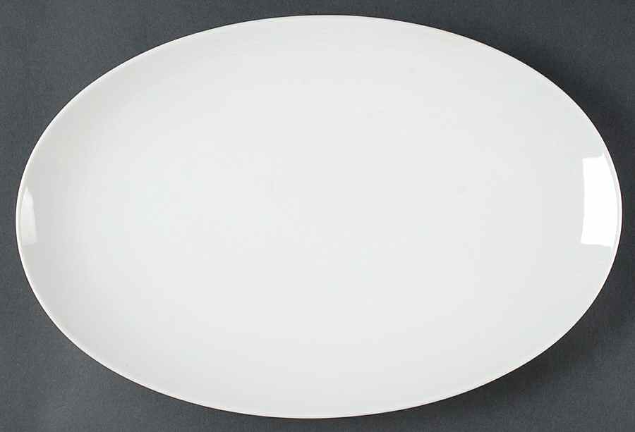 Savoy White 14" Oval Serving Platter by Noritake-1