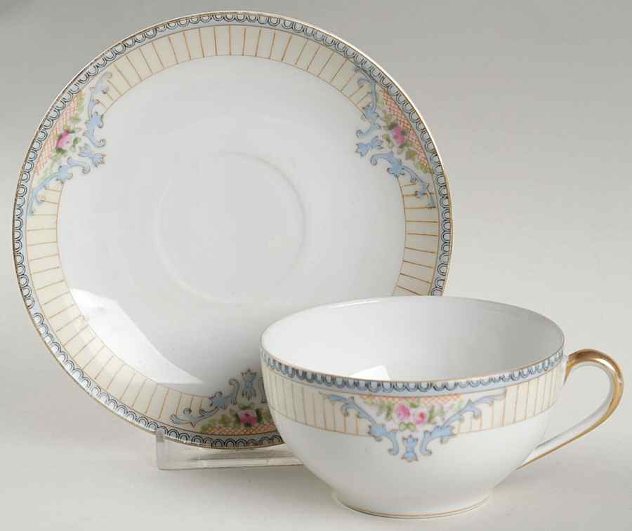 Savoy Flat Cup & Saucer Set by Noritake-1