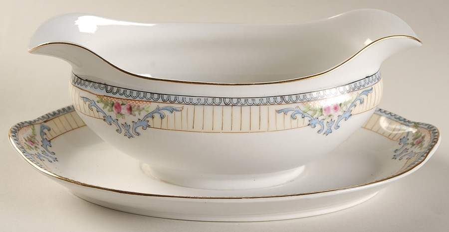 Savoy Gravy Boat with Attached Underplate by Noritake-1