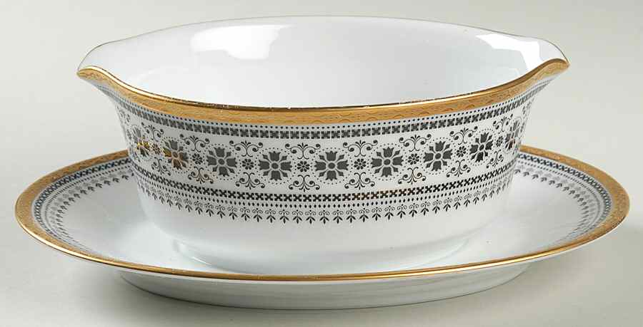 Scheherazade Gravy Boat with Attached Underplate by Noritake-1